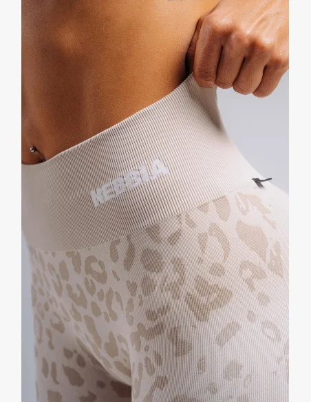 NEBBIA Compression push-up leggings with leopard pattern PRIMAL cream