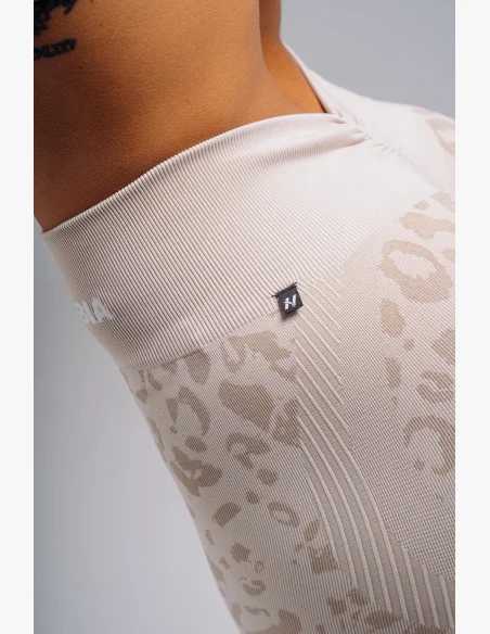 NEBBIA Compression push-up leggings with leopard pattern PRIMAL cream