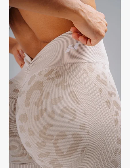 NEBBIA Compression push-up leggings with leopard pattern PRIMAL cream