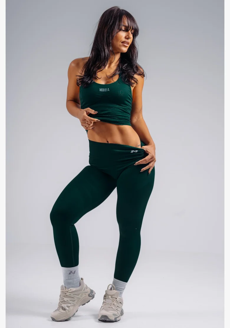 NEBBIA High-waist extra push-up leggings PRIMAL green