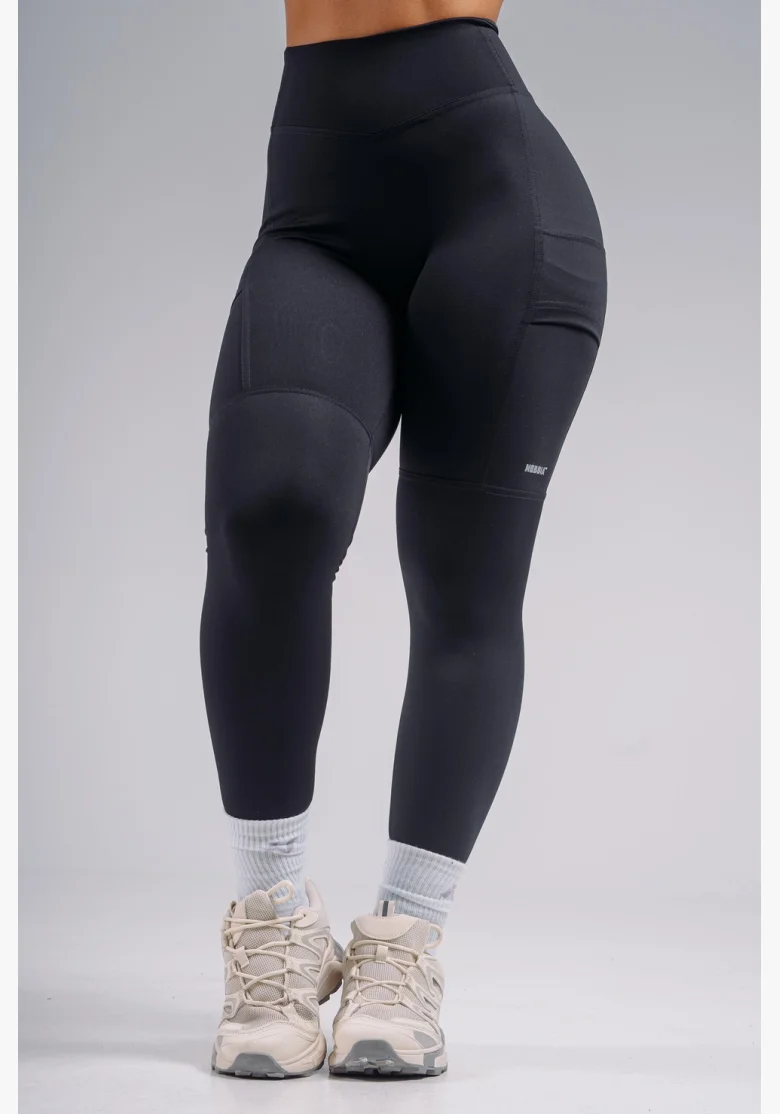 NEBBIA High-waist shaping leggings with pockets PRIMAL black
