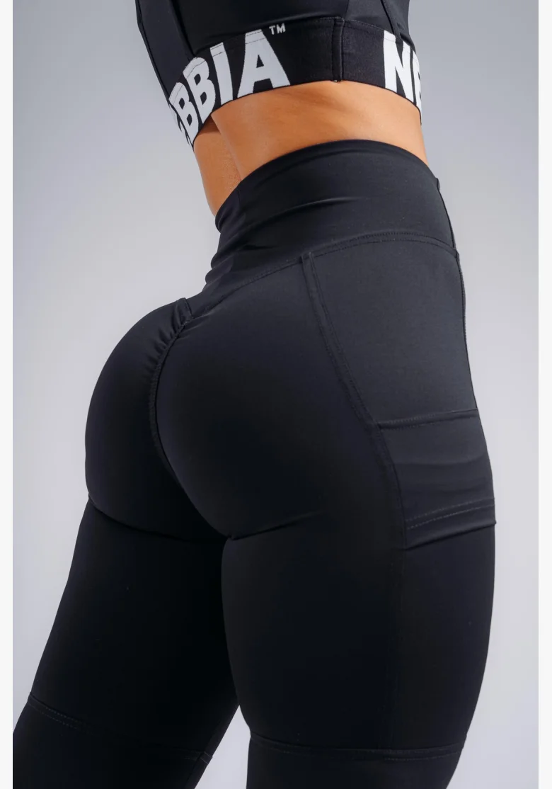 NEBBIA High-waist shaping leggings with pockets PRIMAL black
