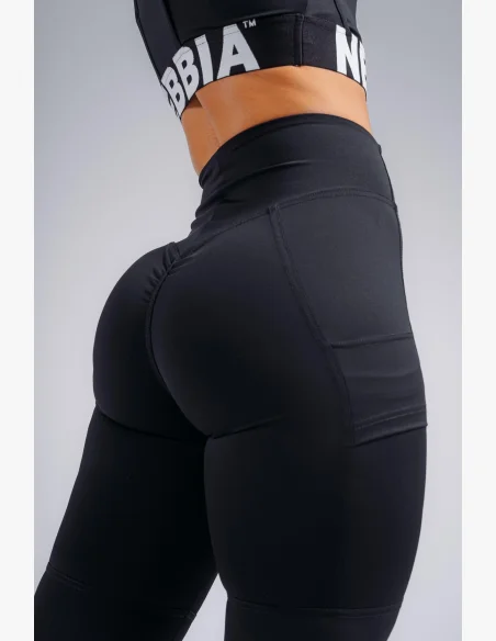 NEBBIA High-waist shaping leggings with pockets PRIMAL black