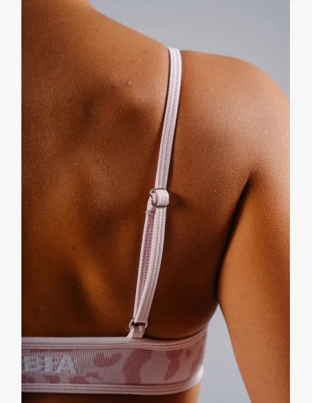NEBBIA Medium support sports bra with leopard pattern PRIMAL pink