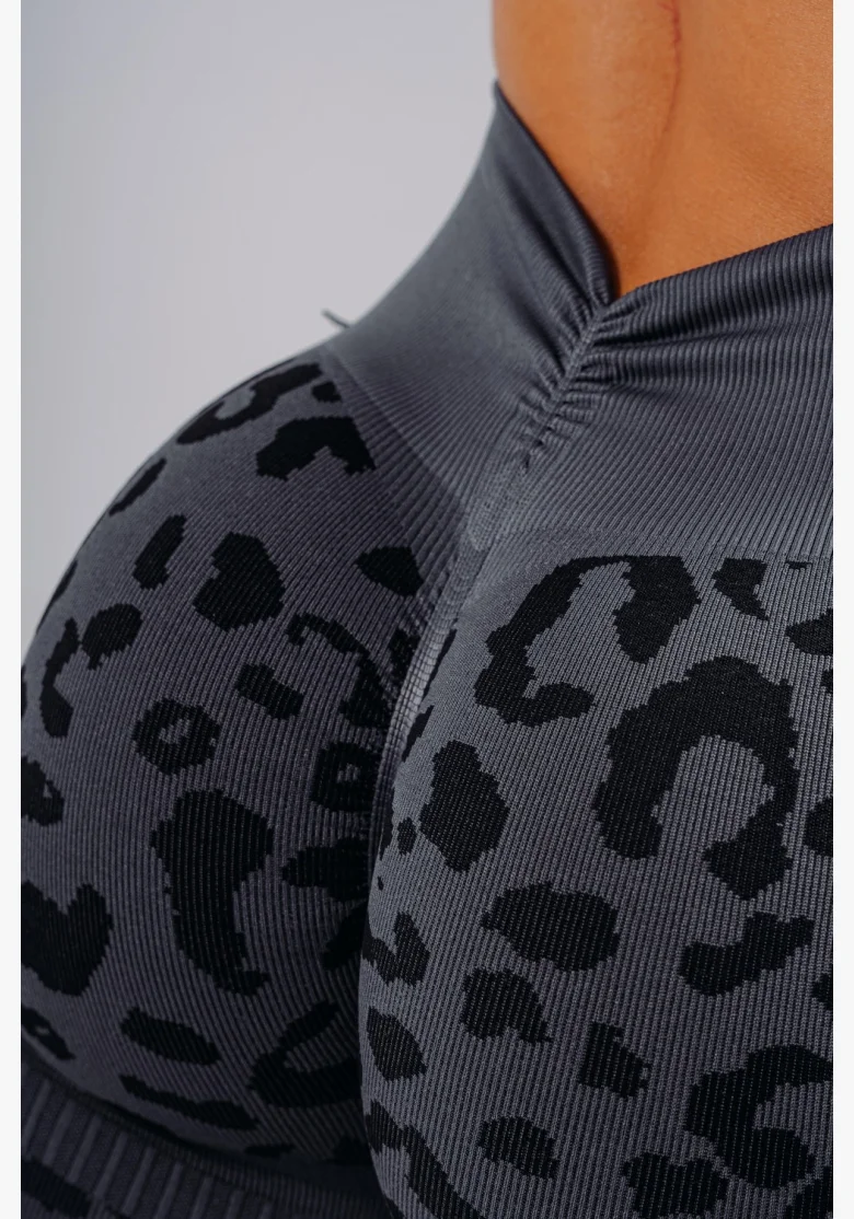 NEBBIA Compression push-up shorts with leopard pattern PRIMAL black