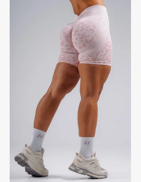 NEBBIA Compression push-up shorts with leopard pattern PRIMAL pink