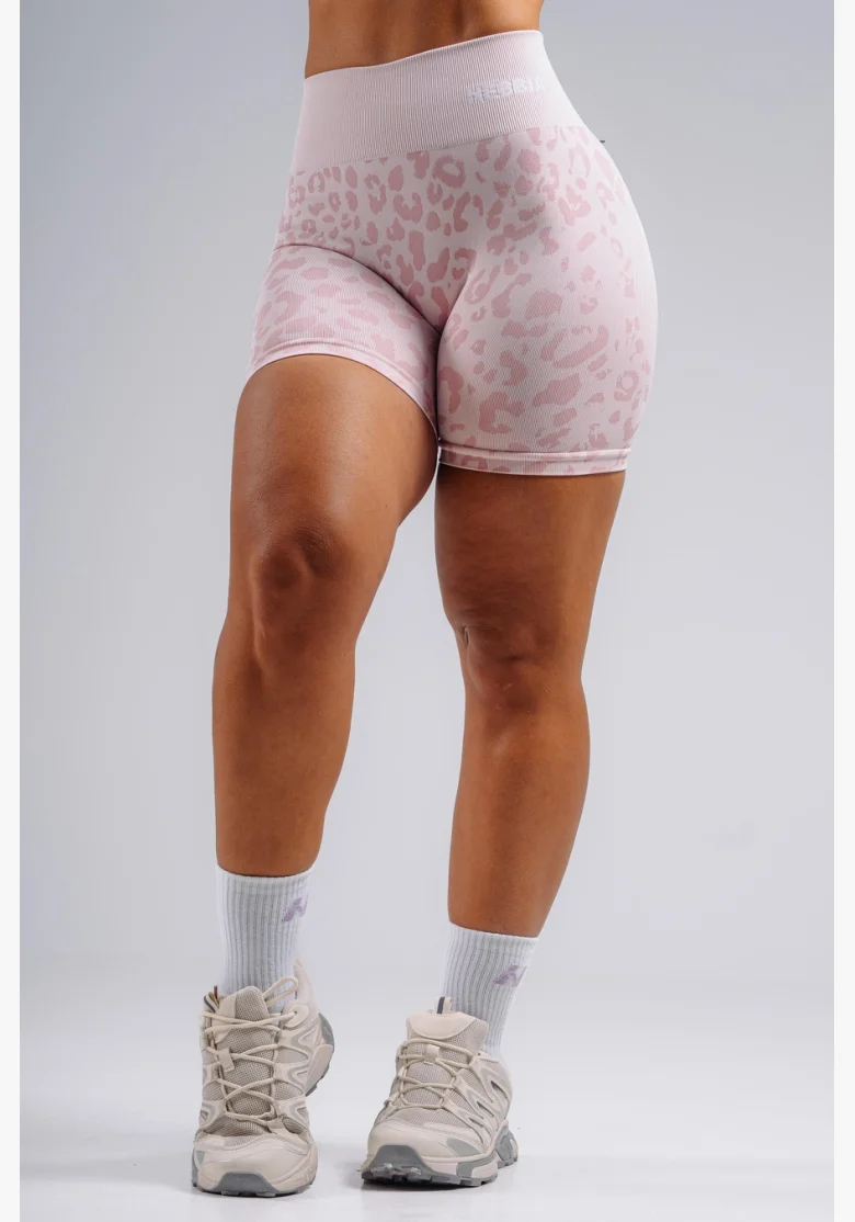 NEBBIA Compression push-up shorts with leopard pattern PRIMAL pink