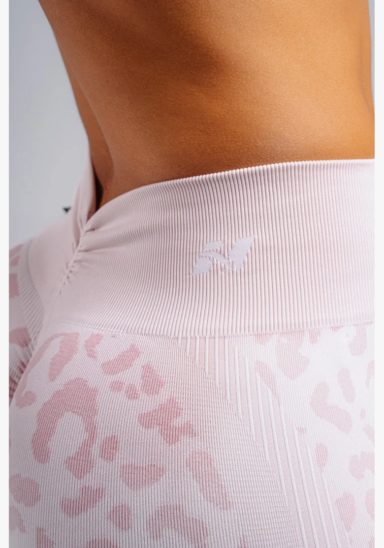 NEBBIA Compression push-up shorts with leopard pattern PRIMAL pink