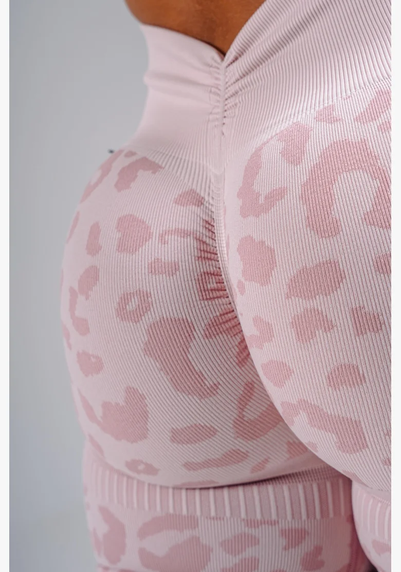 NEBBIA Compression push-up shorts with leopard pattern PRIMAL pink
