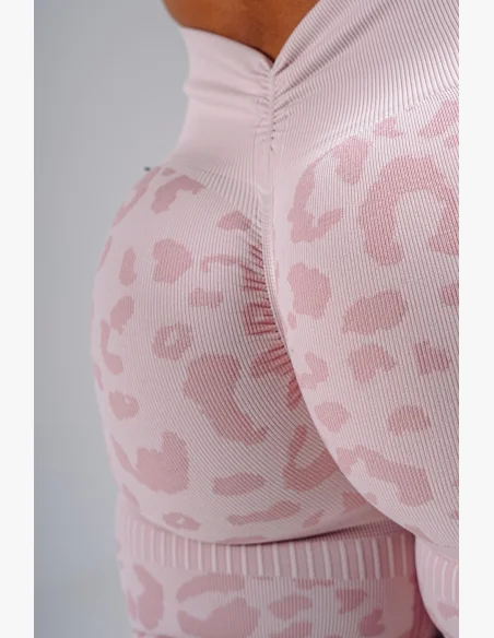 NEBBIA Compression push-up shorts with leopard pattern PRIMAL pink