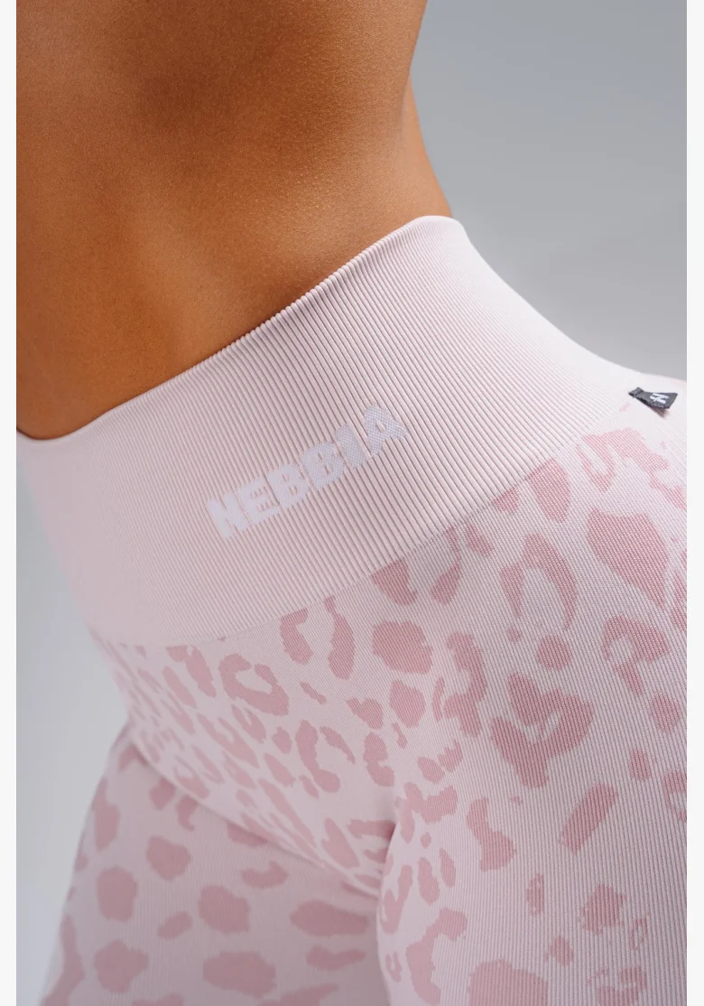 NEBBIA Compression push-up shorts with leopard pattern PRIMAL pink