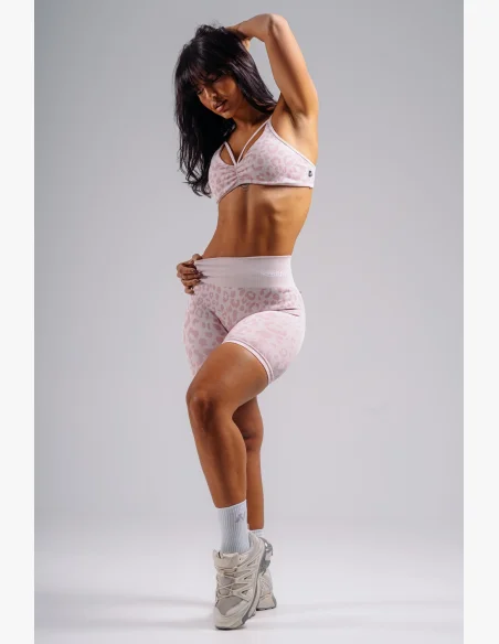 NEBBIA Compression push-up shorts with leopard pattern PRIMAL pink