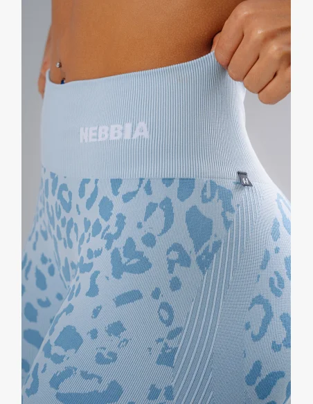 NEBBIA Compression push-up shorts with leopard pattern PRIMAL blue
