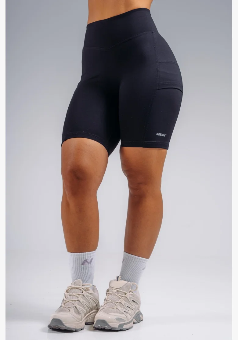 NEBBIA High-waist shorts with pockets PRIMAL black