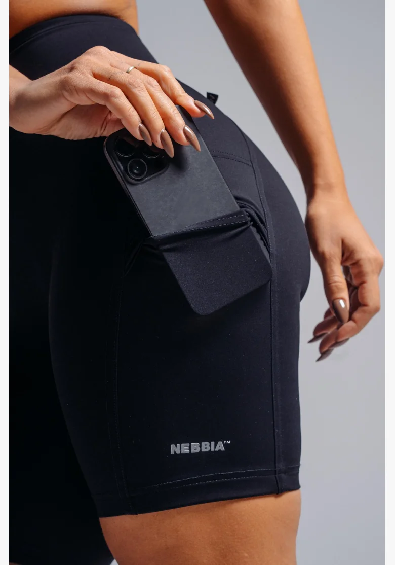 NEBBIA High-waist shorts with pockets PRIMAL black