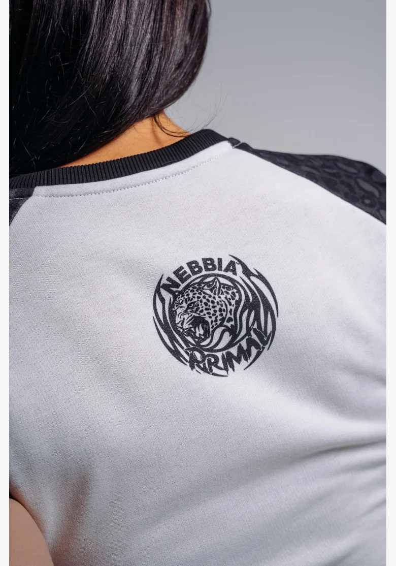 NEBBIA Crop top with leopard pattern '97 PRIMAL black