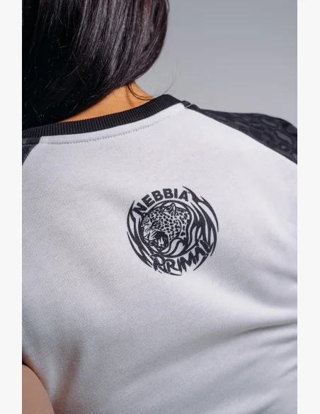 NEBBIA Crop top with leopard pattern '97 PRIMAL black