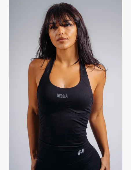 NEBBIA Halter top with built-in bra PRIMAL black