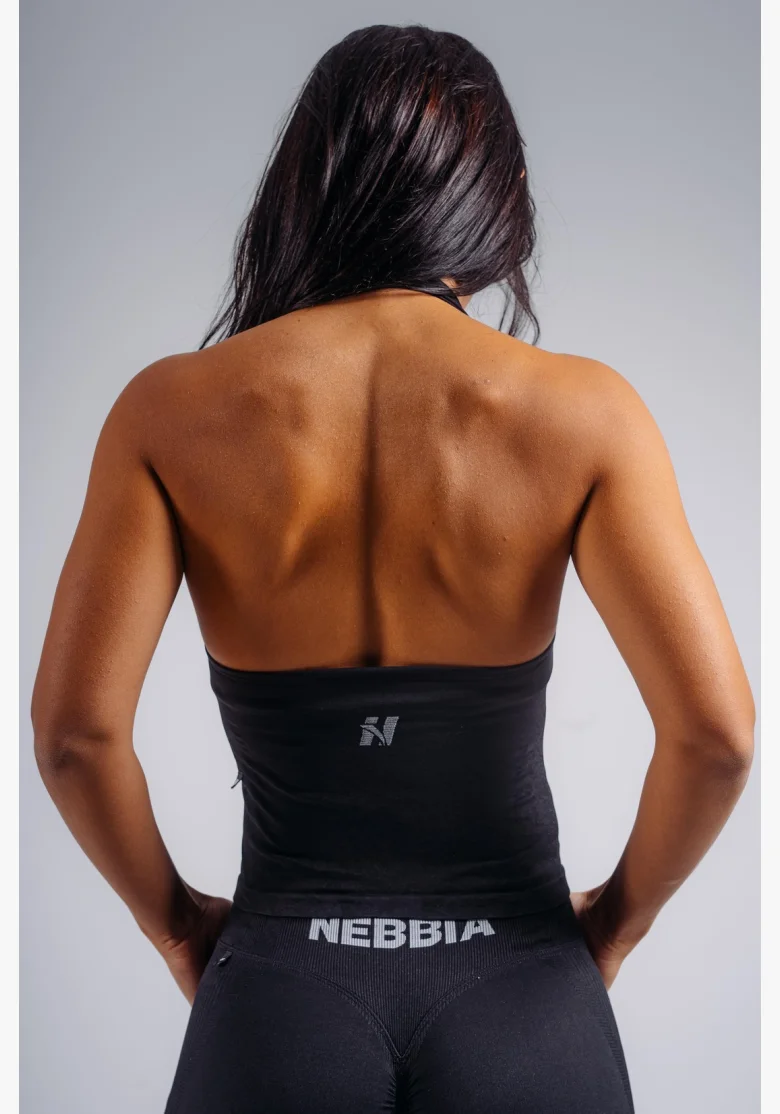 NEBBIA Halter top with built-in bra PRIMAL black