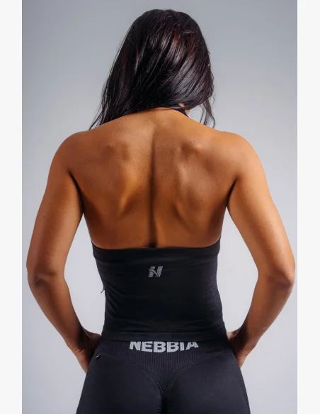 NEBBIA Halter top with built-in bra PRIMAL black