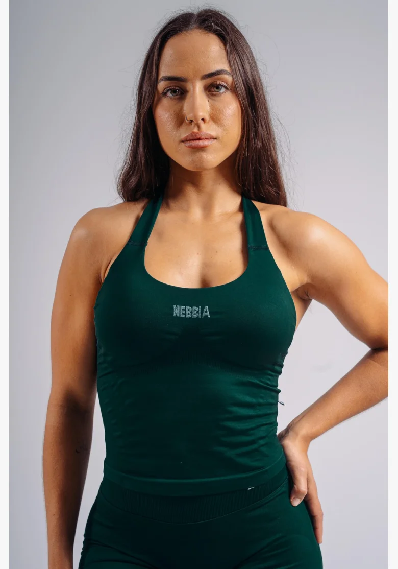 NEBBIA Halter top with built-in bra PRIMAL green