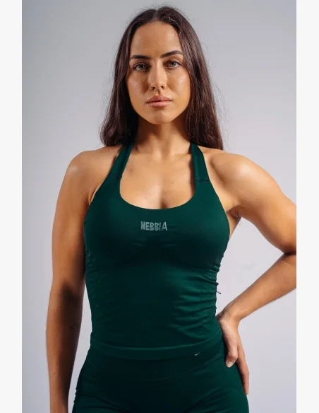 NEBBIA Halter top with built-in bra PRIMAL green