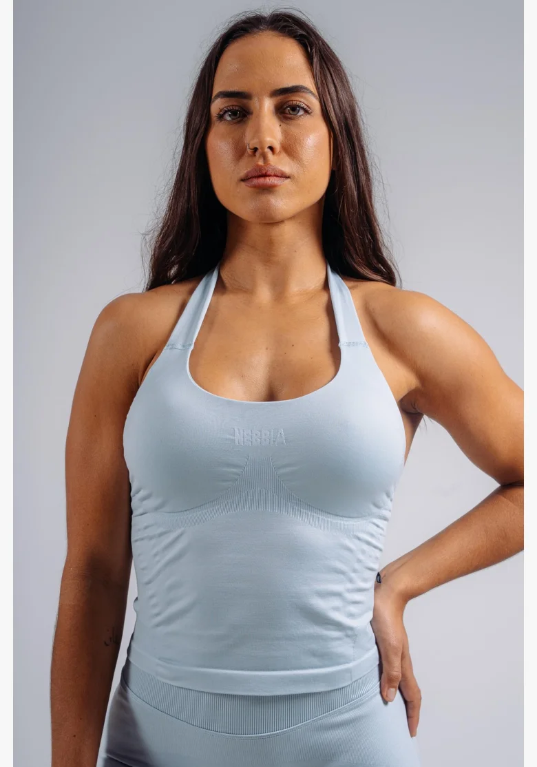 NEBBIA Halter top with built-in bra PRIMAL blue