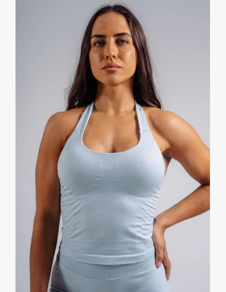 NEBBIA Halter top with built-in bra PRIMAL blue