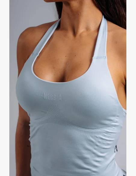 NEBBIA Halter top with built-in bra PRIMAL blue