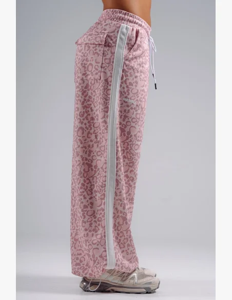 NEBBIA Baggy sweatpants with leopard pattern PRIMAL pink