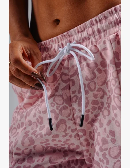 NEBBIA Baggy sweatpants with leopard pattern PRIMAL pink