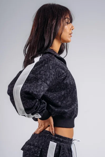 NEBBIA Half-zip sweatshirt with leopard pattern PRIMAL black 2