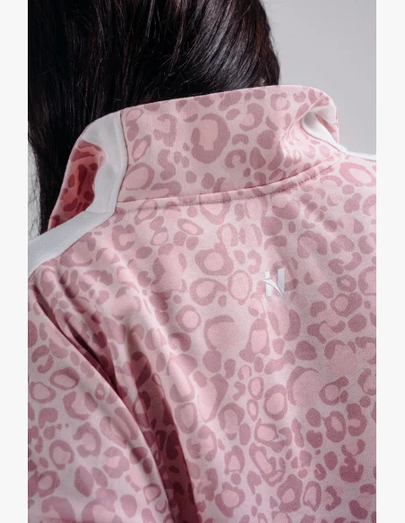 NEBBIA Half-zip sweatshirt with leopard pattern PRIMAL pink