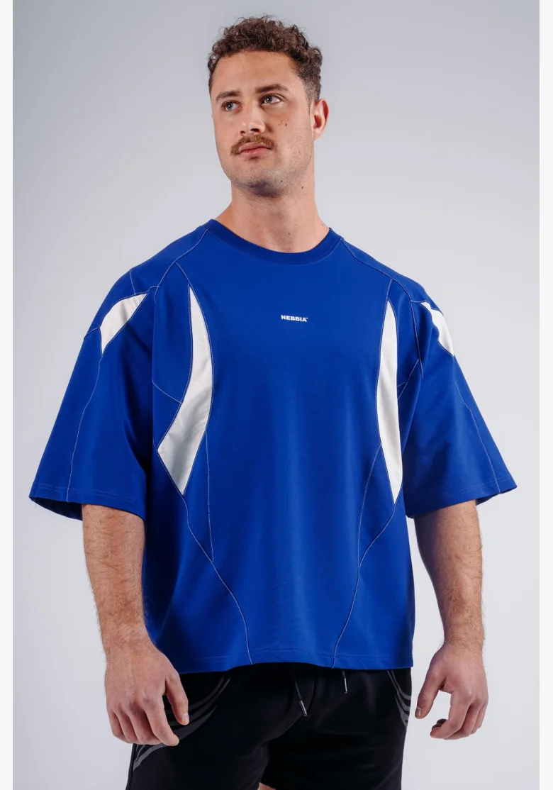 NEBBIA Oversized pump cover T-shirt PRIMAL blue