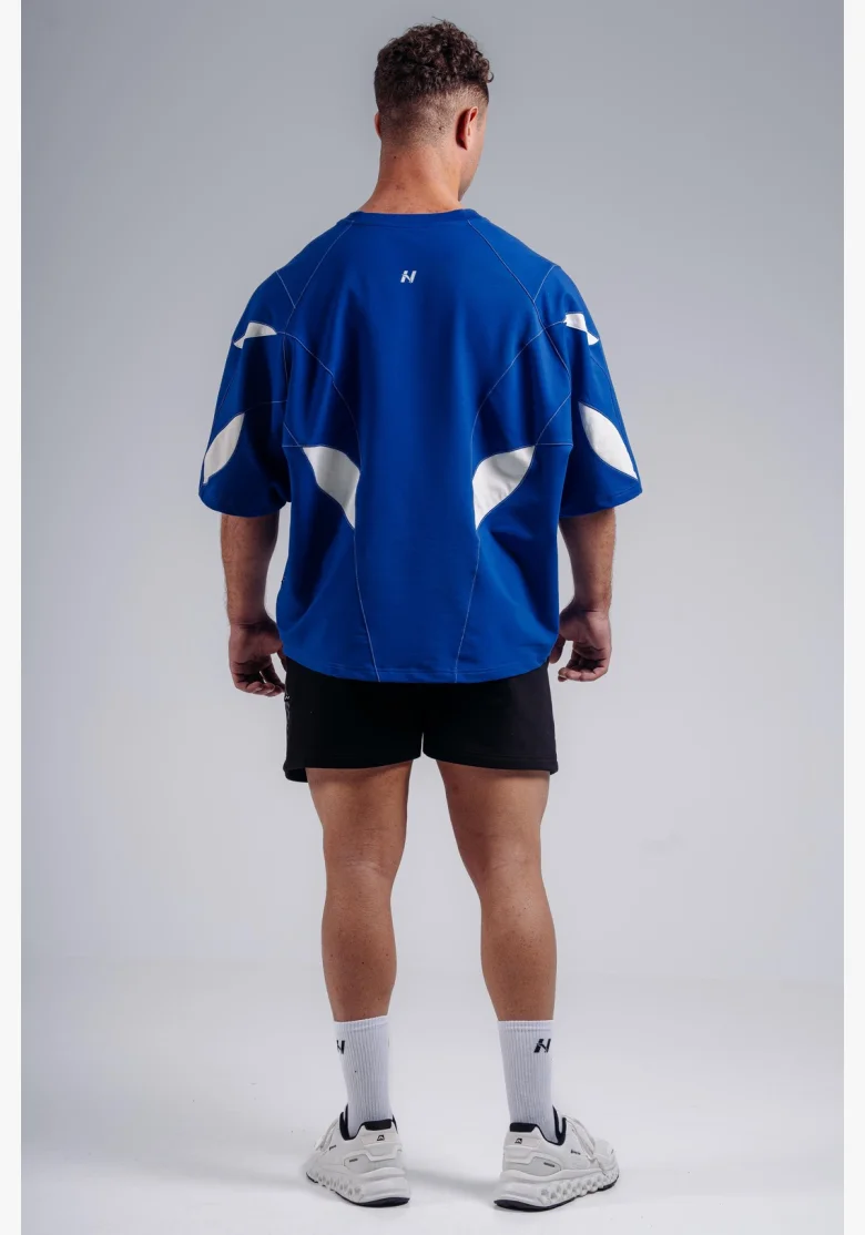 NEBBIA Oversized pump cover T-shirt PRIMAL blue