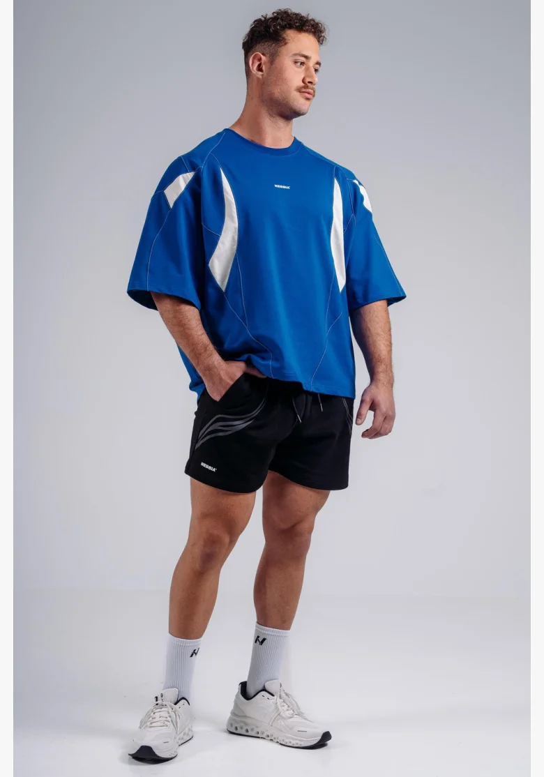 NEBBIA Oversized pump cover T-shirt PRIMAL blue