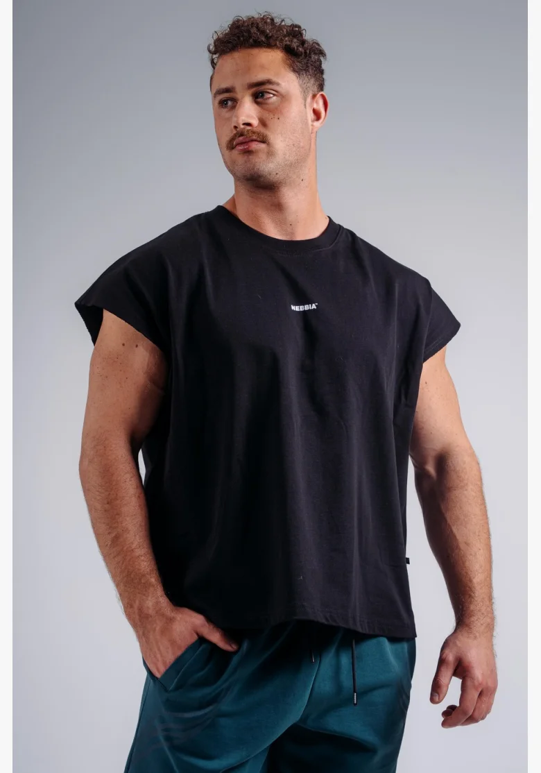 NEBBIA Oversized tank top '97 PRIMAL black