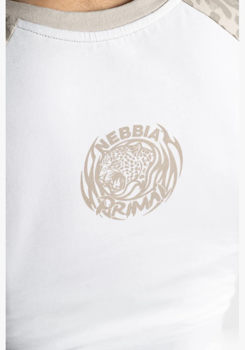 NEBBIA Crop top with leopard pattern '97 PRIMAL cream