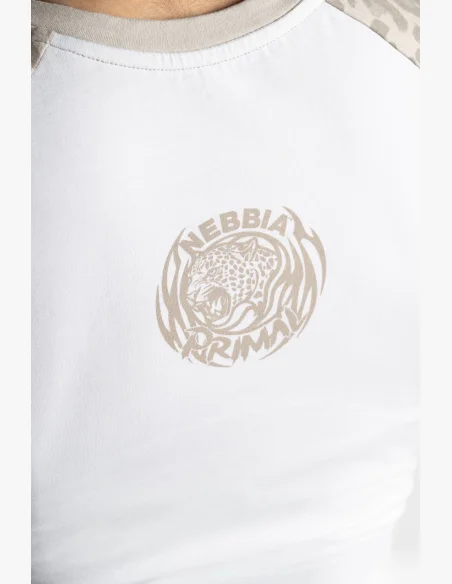 NEBBIA Crop top with leopard pattern '97 PRIMAL cream