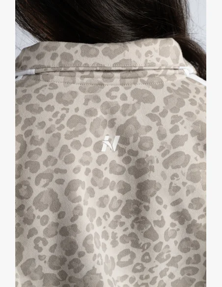 NEBBIA Half-zip sweatshirt with leopard pattern PRIMAL cream