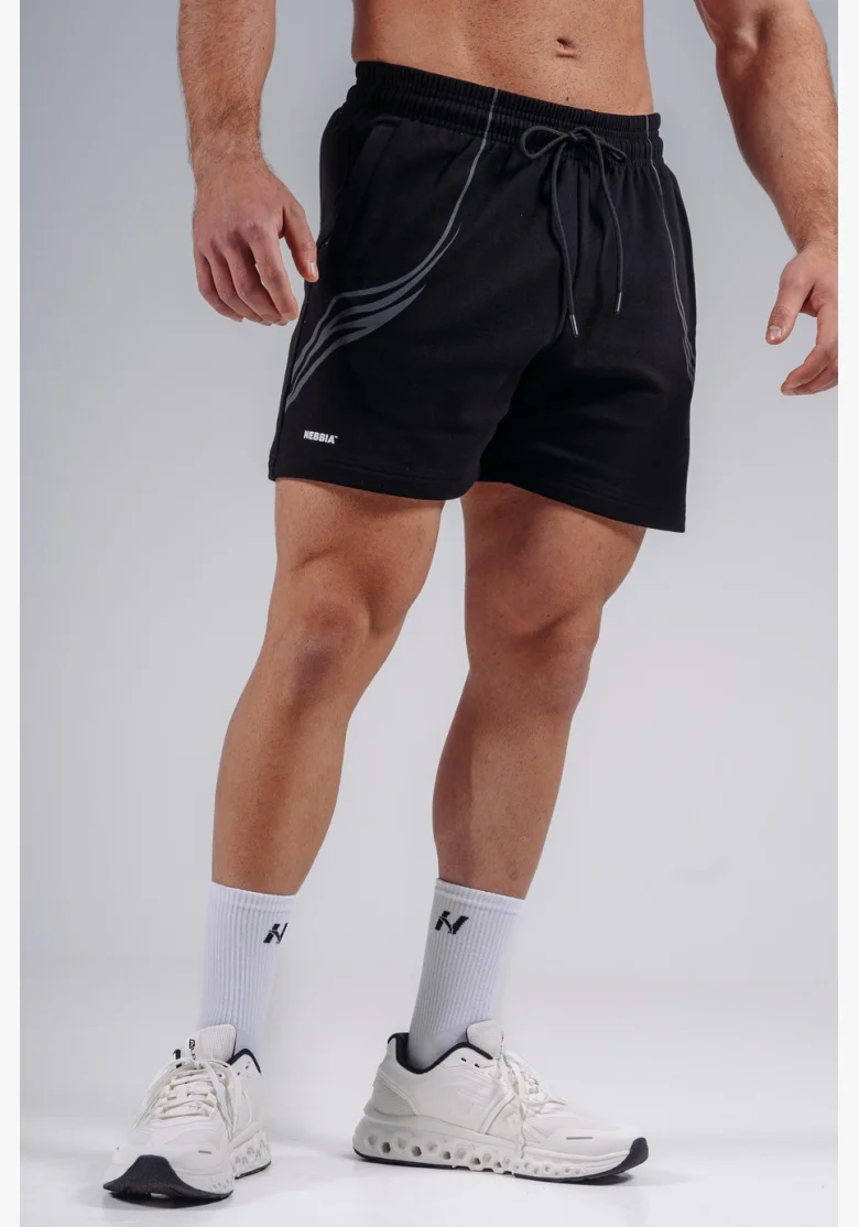NEBBIA Oversized training shorts PRIMAL black