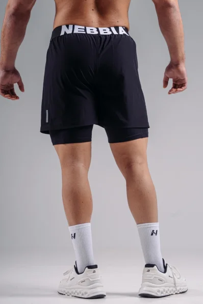 NEBBIA Double-layer training shorts PRIMAL black 2