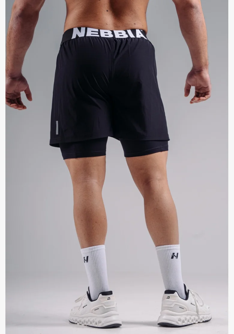 NEBBIA Double-layer training shorts PRIMAL black