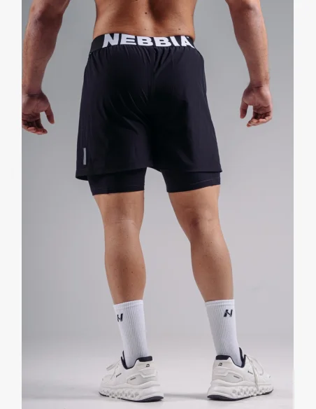 NEBBIA Double-layer training shorts PRIMAL black