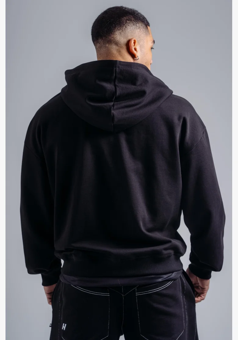 NEBBIA Zip-up sweatshirt with embroidered PRIMAL logo black