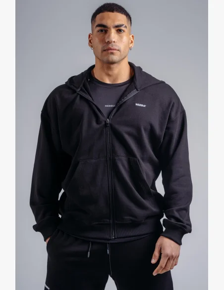 NEBBIA Zip-up sweatshirt with embroidered PRIMAL logo black