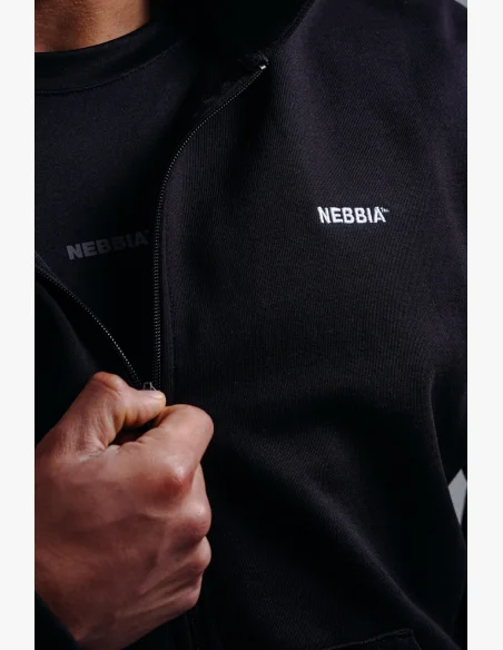 NEBBIA Zip-up sweatshirt with embroidered PRIMAL logo black