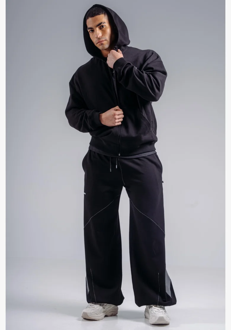 NEBBIA Zip-up sweatshirt with embroidered PRIMAL logo black