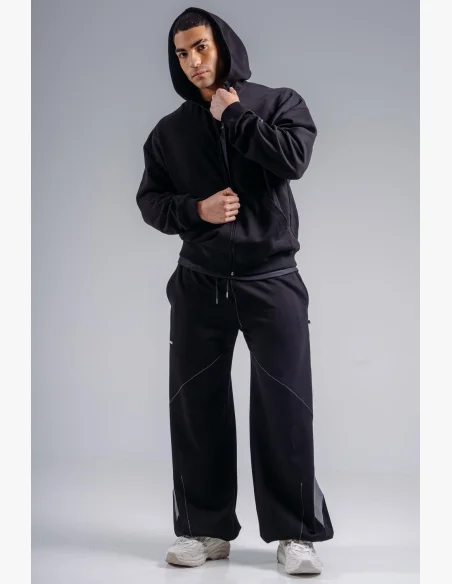 NEBBIA Zip-up sweatshirt with embroidered PRIMAL logo black