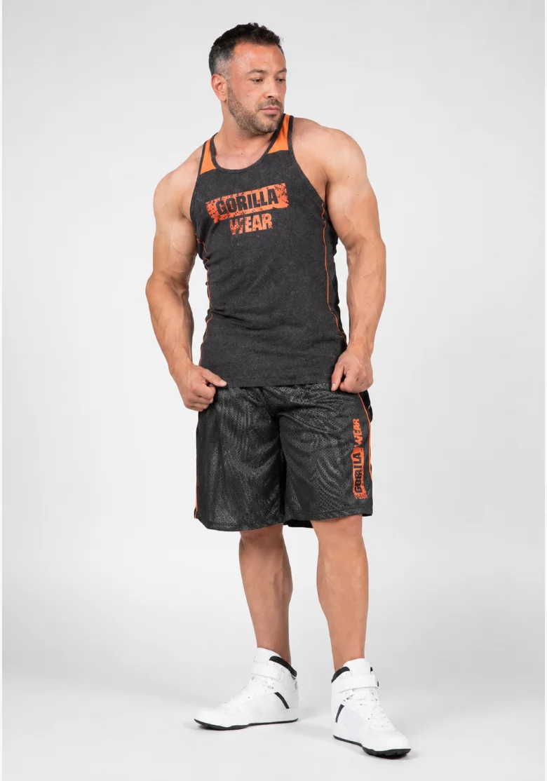 Gorilla Wear men's Wallace Mesh shorts – gray / orange